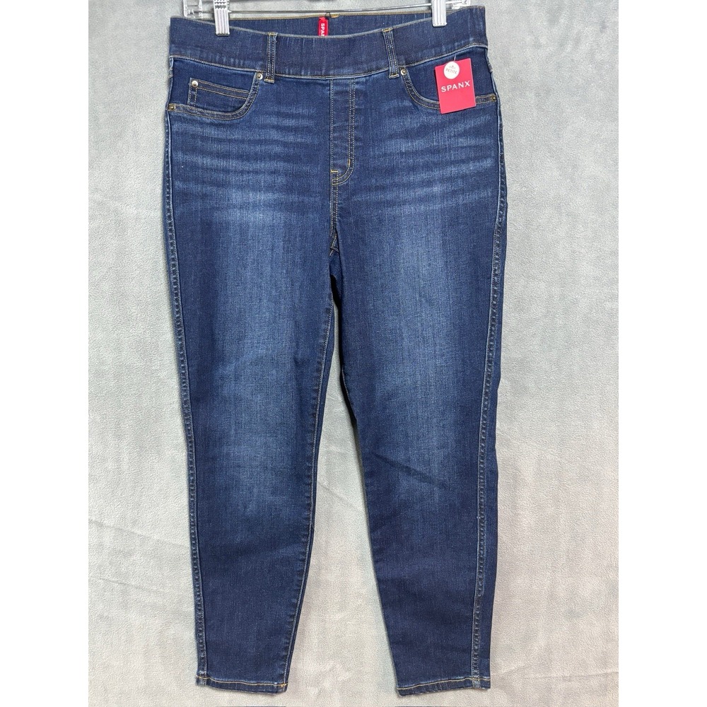 Spanx Ankle Skinny Jeans Midnight Shade Blue Size Large Petite NWT